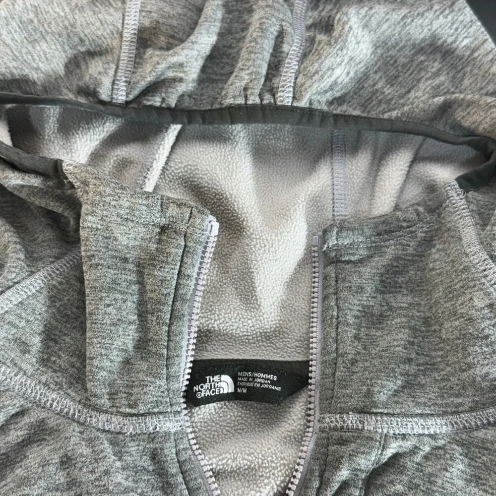 The North Face Mens Grey Heathered Full Zip Hoodie Jacket Size M